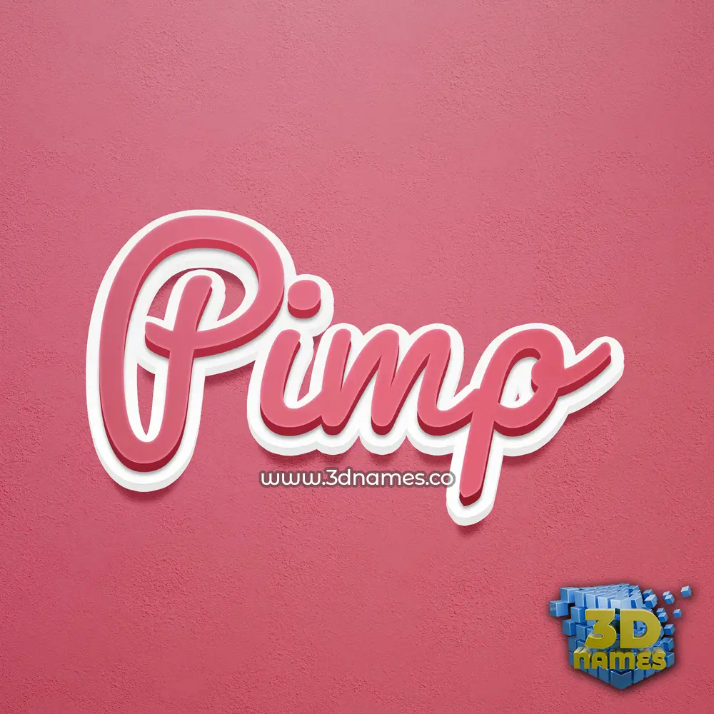 pimp in Red Scribble style - 3D name wallpaper