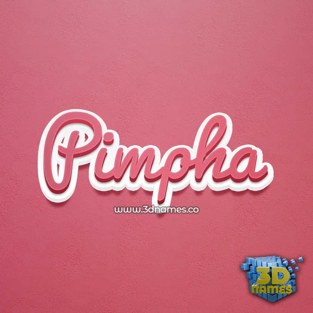 pimpha in Red Scribble style - 3D name wallpaper