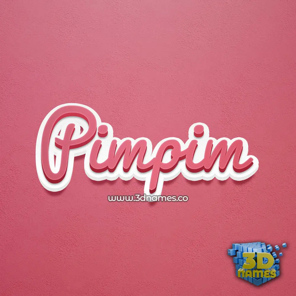 pimpim in Red Scribble style - 3D name wallpaper