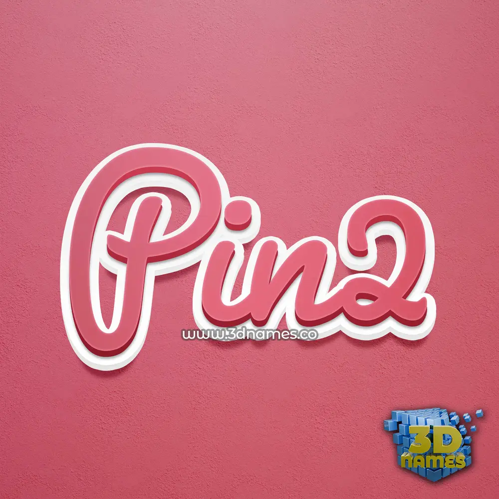 pin2 in Red Scribble style - 3D name wallpaper