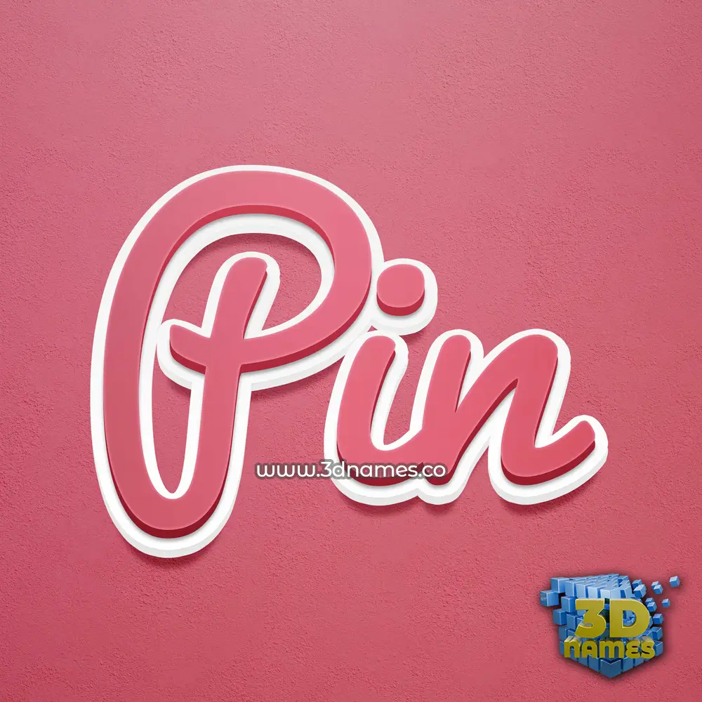 pin in Red Scribble style - 3D name wallpaper