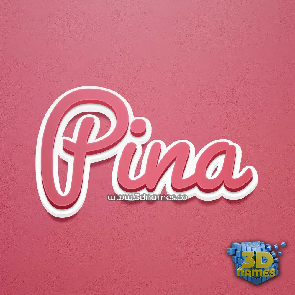 pina in Red Scribble style - 3D name wallpaper