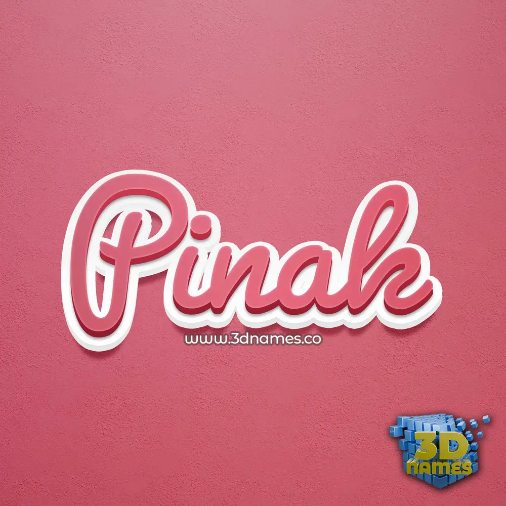 pinak in Red Scribble style - 3D name wallpaper