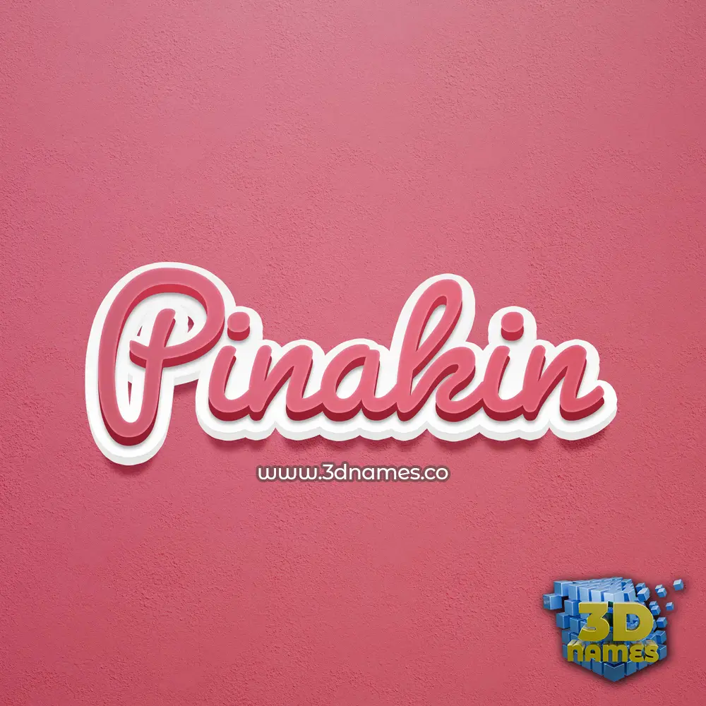 pinakin in Red Scribble style - 3D name wallpaper