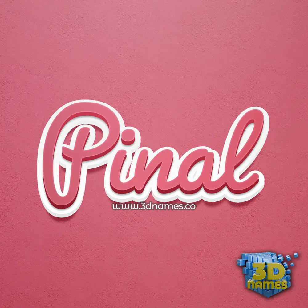 pinal in Red Scribble style - 3D name wallpaper