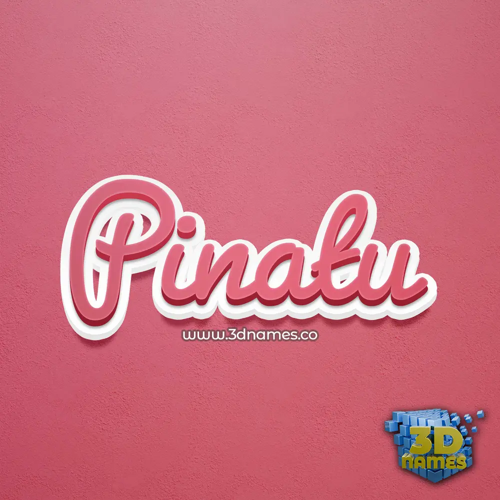 pinatu in Red Scribble style - 3D name wallpaper