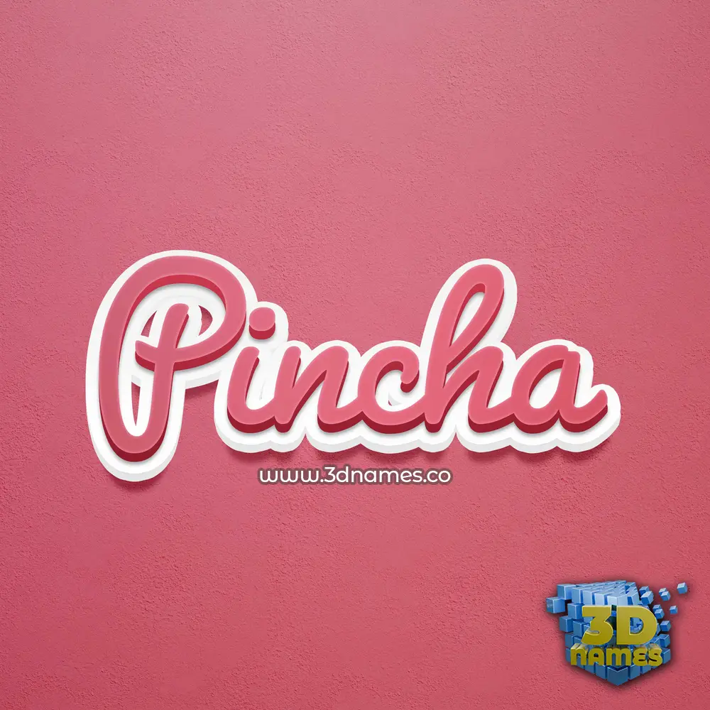 pincha in Red Scribble style - 3D name wallpaper