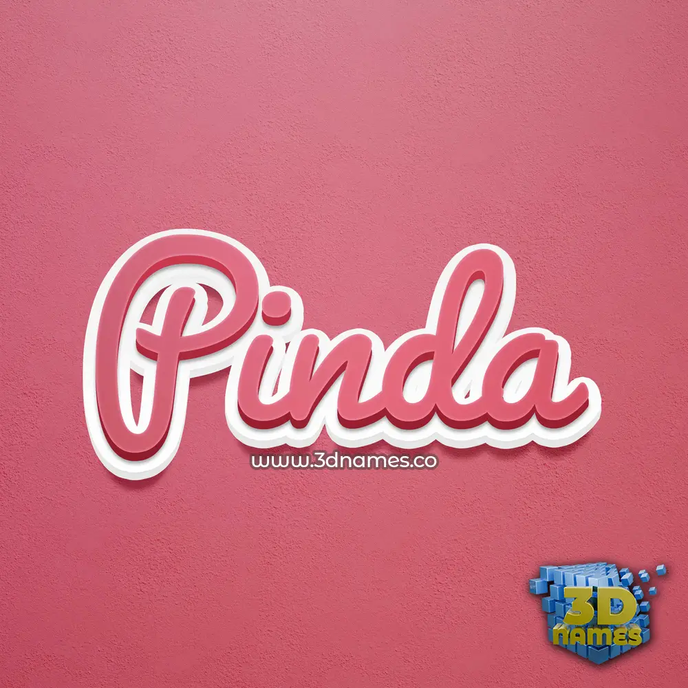 pinda in Red Scribble style - 3D name wallpaper