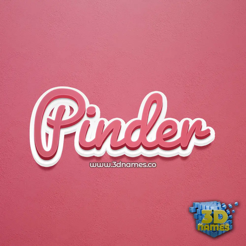 pinder in Red Scribble style - 3D name wallpaper
