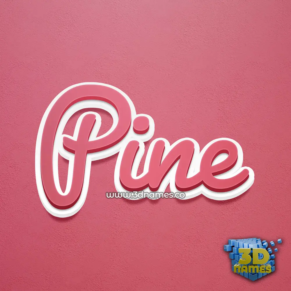 pine in Red Scribble style - 3D name wallpaper