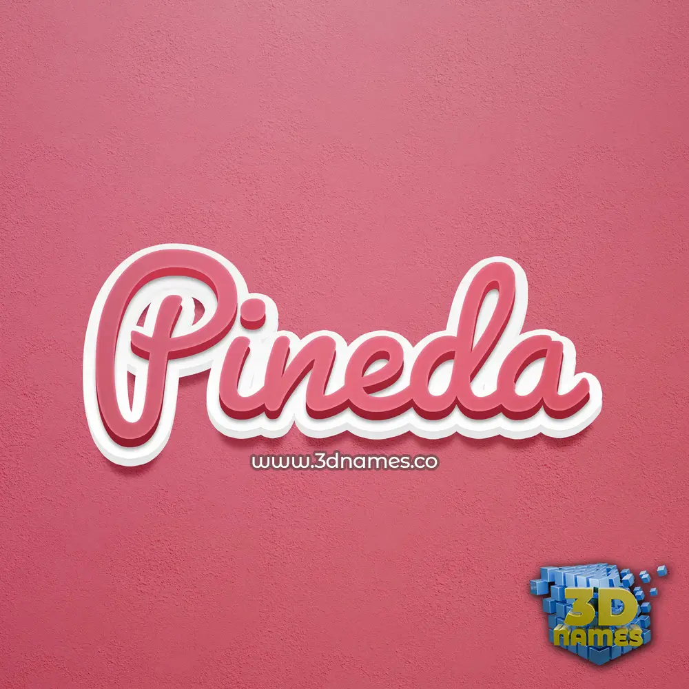pineda in Red Scribble style - 3D name wallpaper