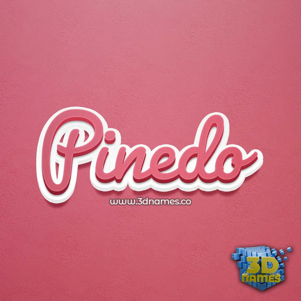 pinedo in Red Scribble style - 3D name wallpaper