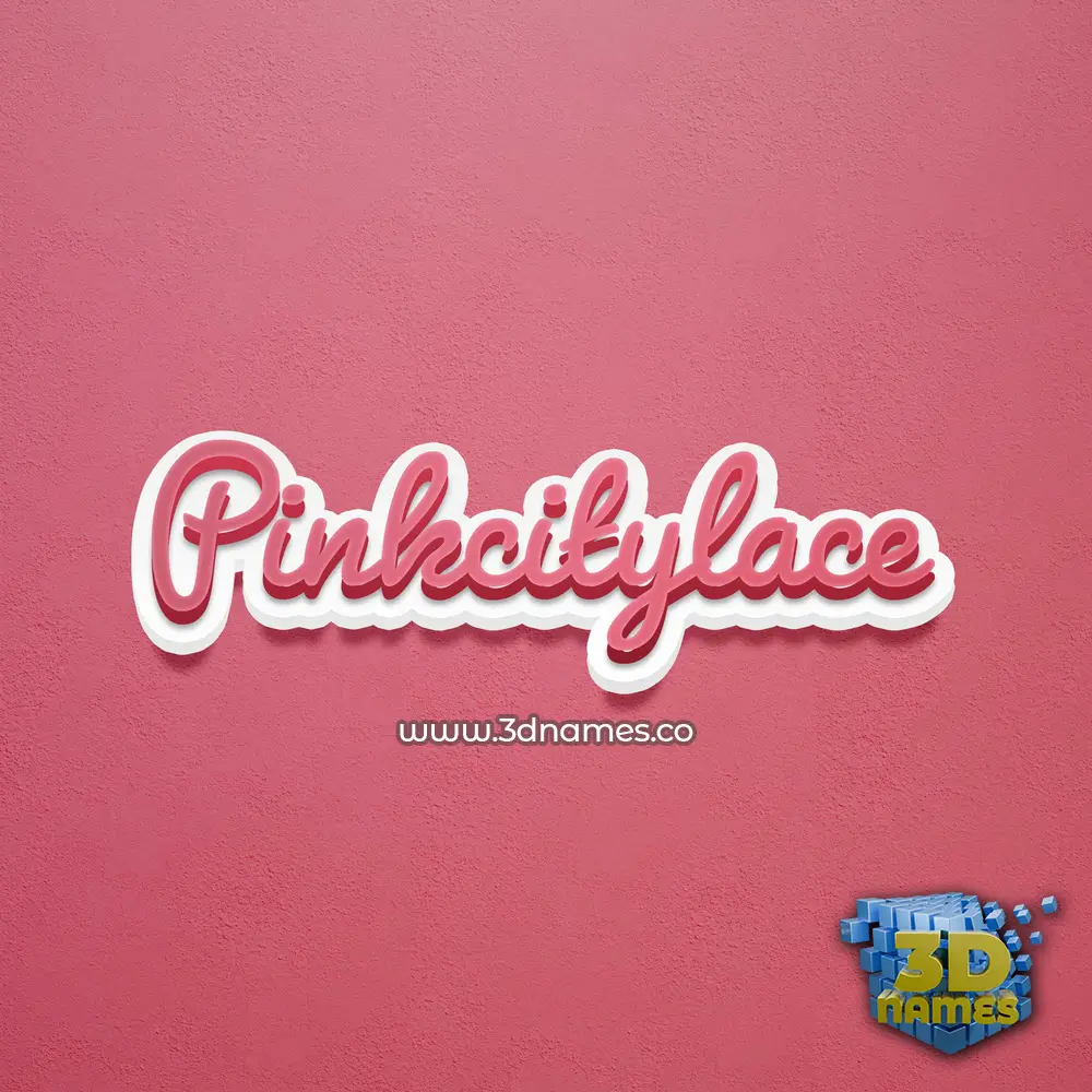 pinkcitylace in Red Scribble style - 3D name wallpaper