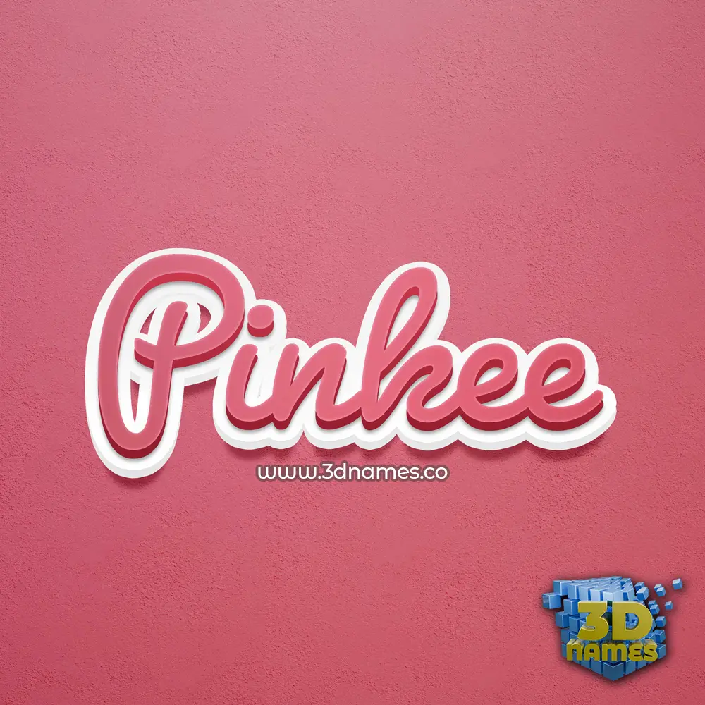 pinkee in Red Scribble style - 3D name wallpaper