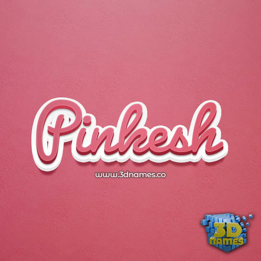 pinkesh in Red Scribble style - 3D name wallpaper