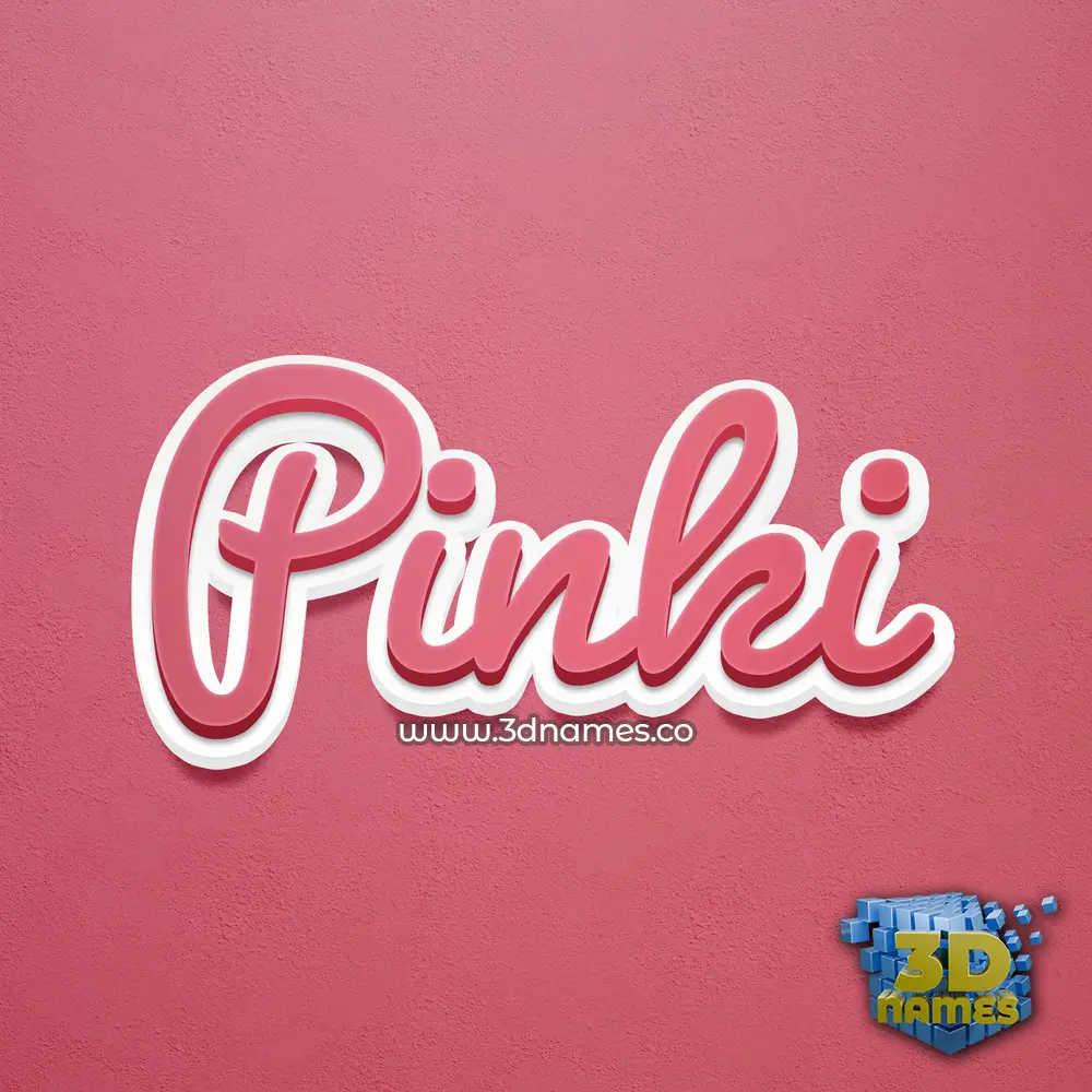 pinki in Red Scribble style - 3D name wallpaper