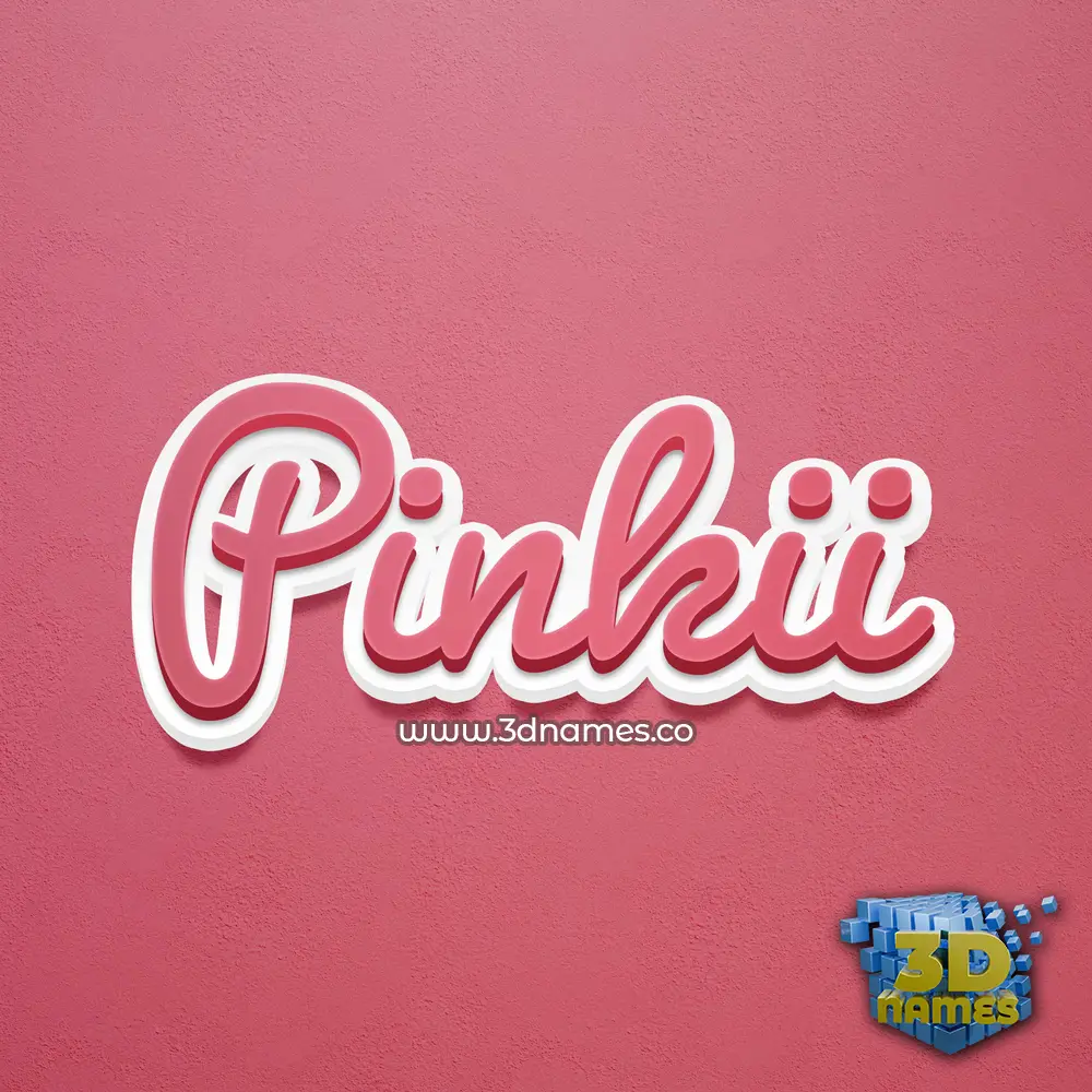 pinkii in Red Scribble style - 3D name wallpaper
