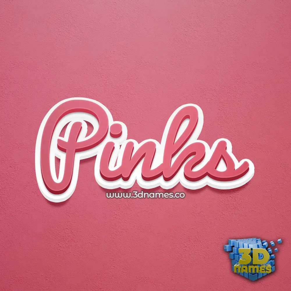 pinks in Red Scribble style - 3D name wallpaper