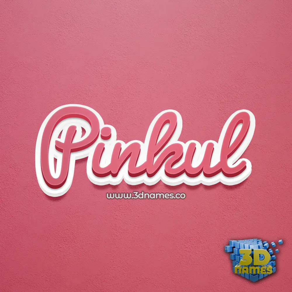 pinkul in Red Scribble style - 3D name wallpaper