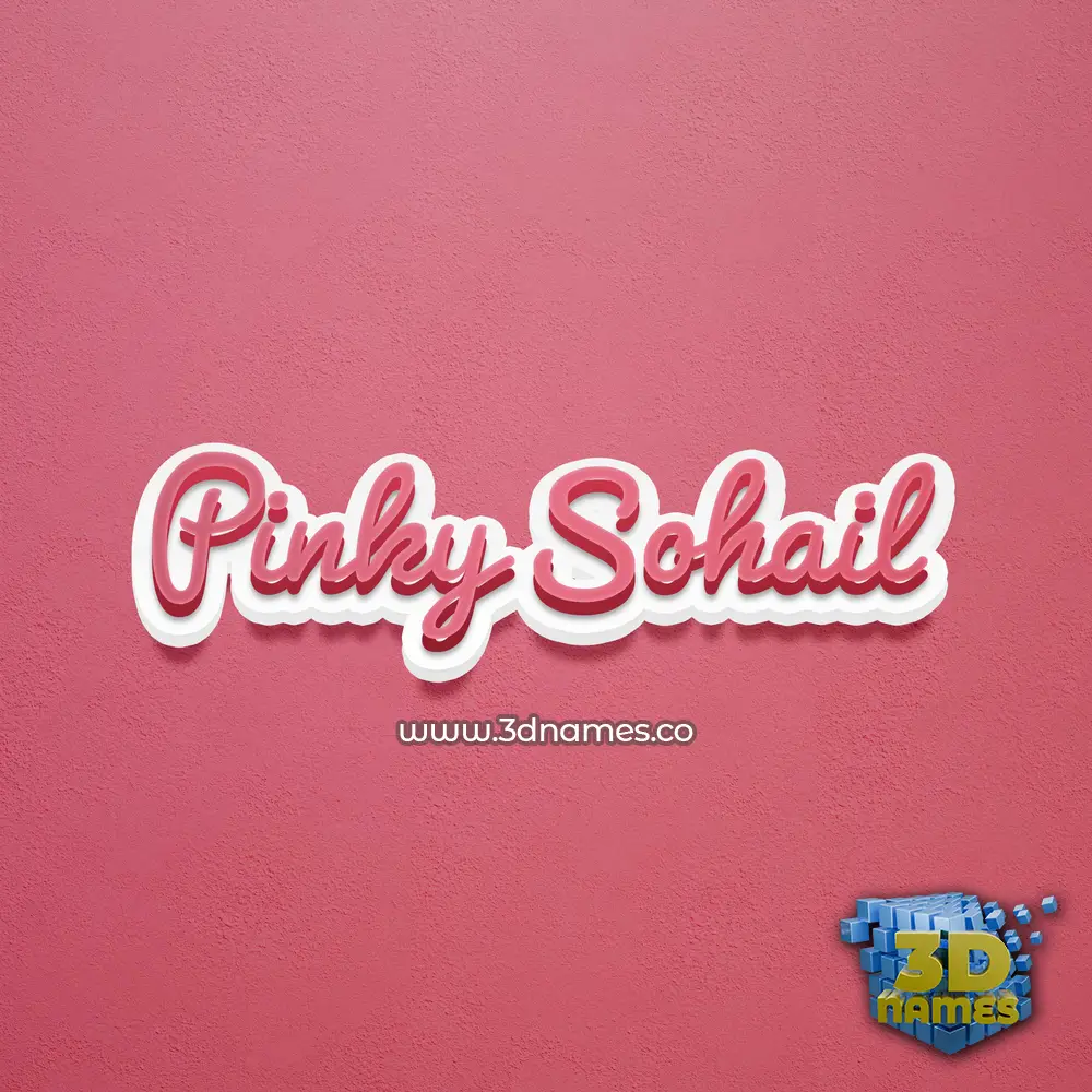 pinky sohail in Red Scribble style - 3D name wallpaper