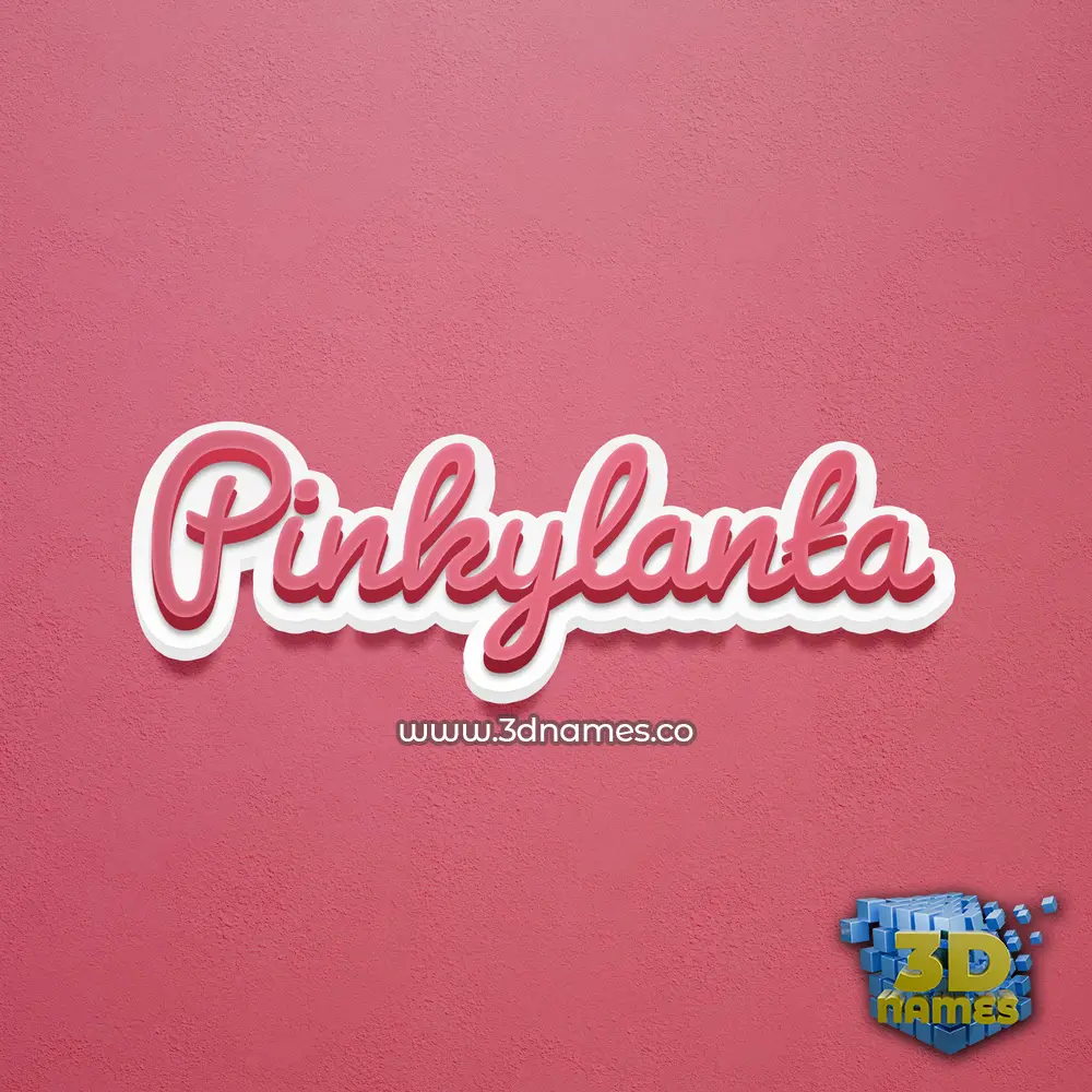 pinkylanta in Red Scribble style - 3D name wallpaper