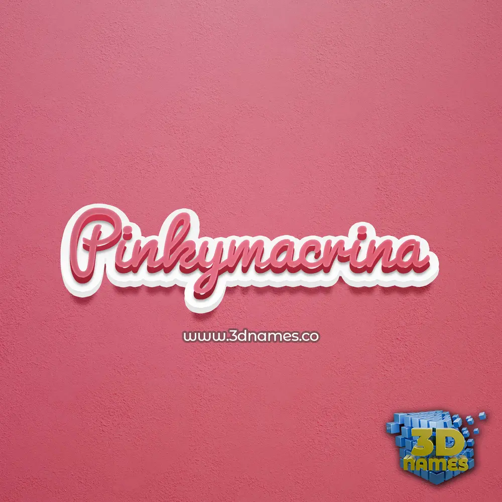 pinkymacrina in Red Scribble style - 3D name wallpaper