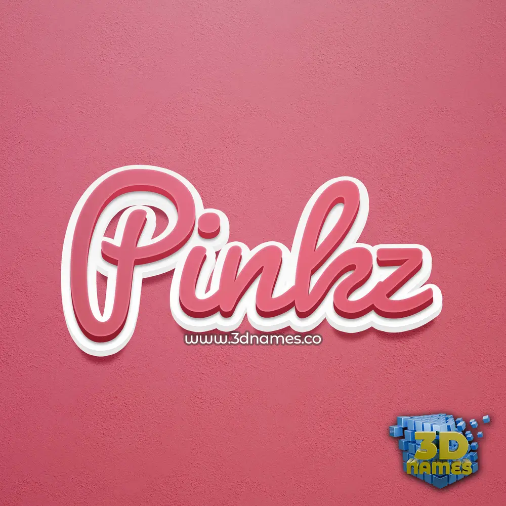 pinkz in Red Scribble style - 3D name wallpaper