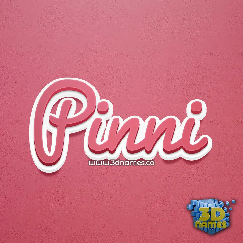 pinni in Red Scribble style - 3D name wallpaper