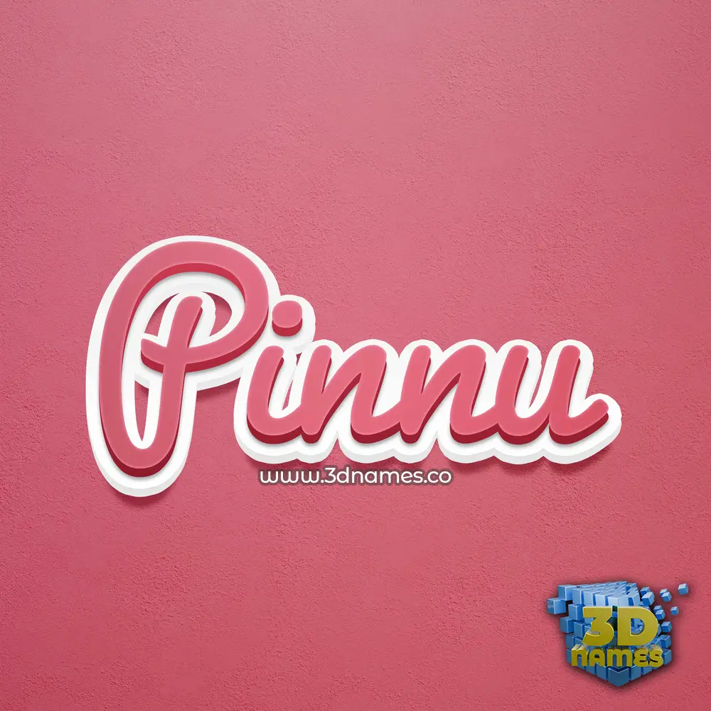 pinnu in Red Scribble style - 3D name wallpaper