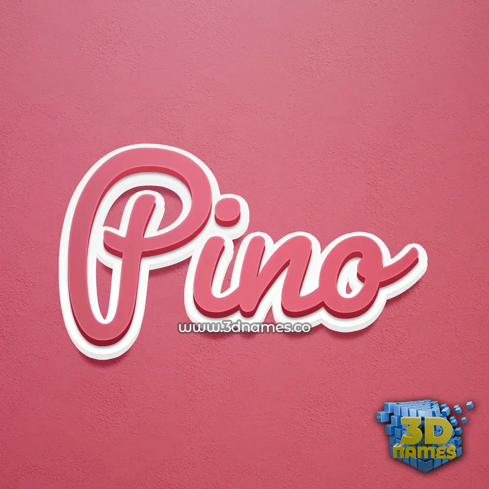 pino in Red Scribble style - 3D name wallpaper