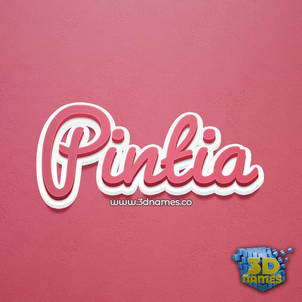 pintia in Red Scribble style - 3D name wallpaper