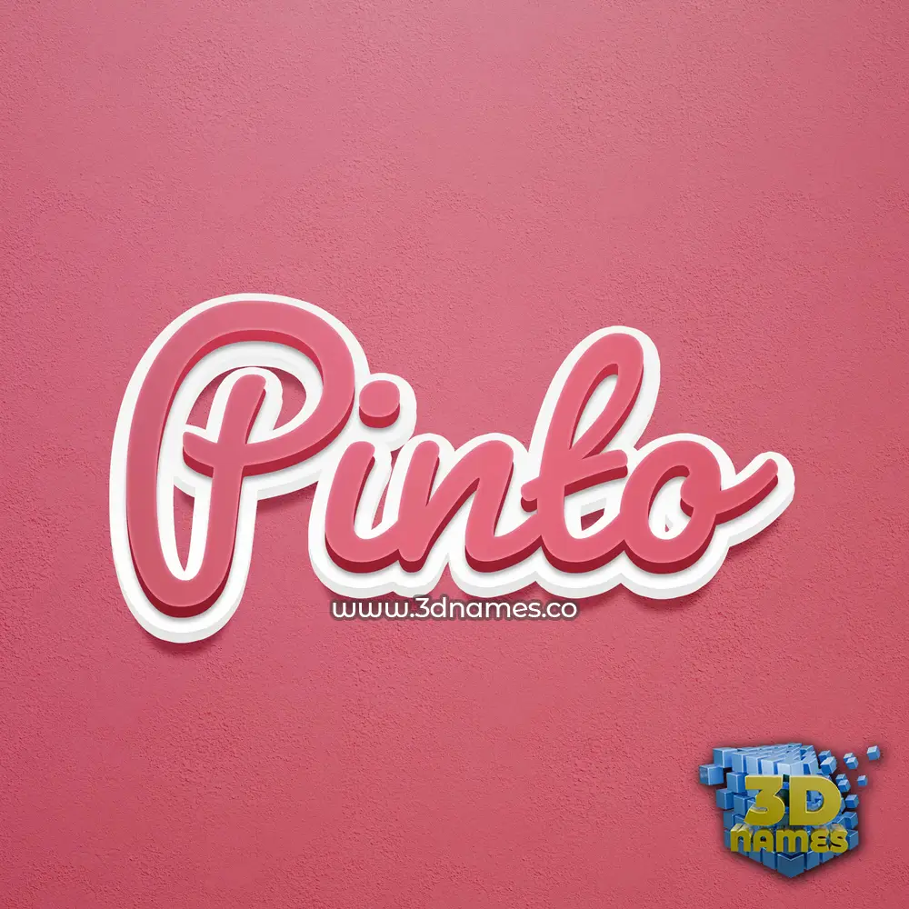 pinto in Red Scribble style - 3D name wallpaper