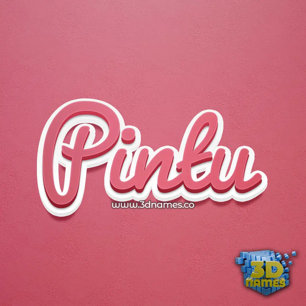 pintu in Red Scribble style - 3D name wallpaper