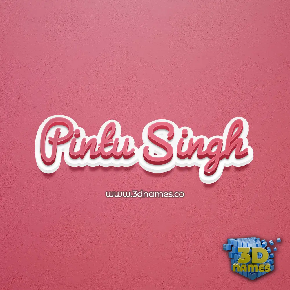 pintu singh in Red Scribble style - 3D name wallpaper