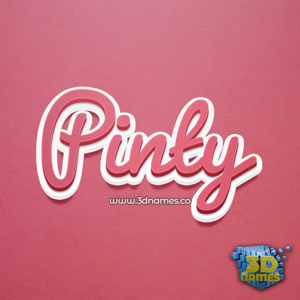 pinty in Red Scribble style - 3D name wallpaper