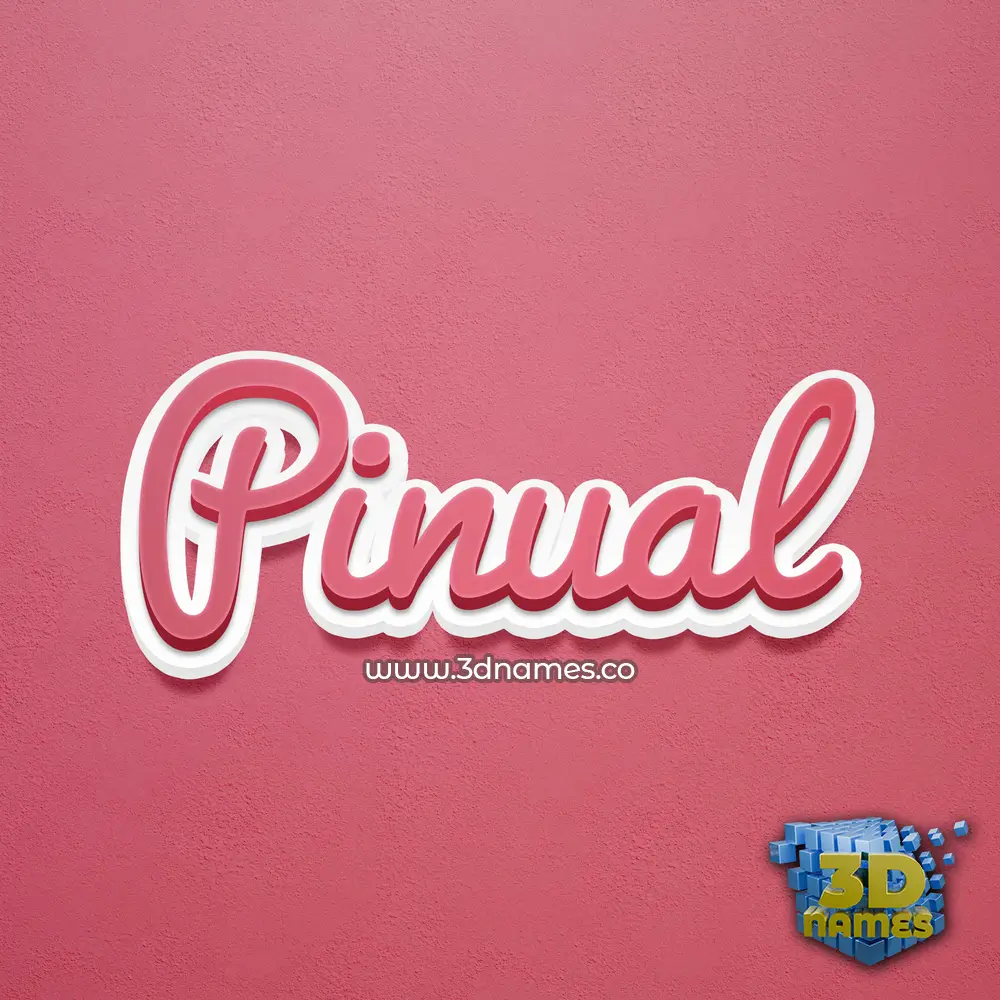 pinual in Red Scribble style - 3D name wallpaper