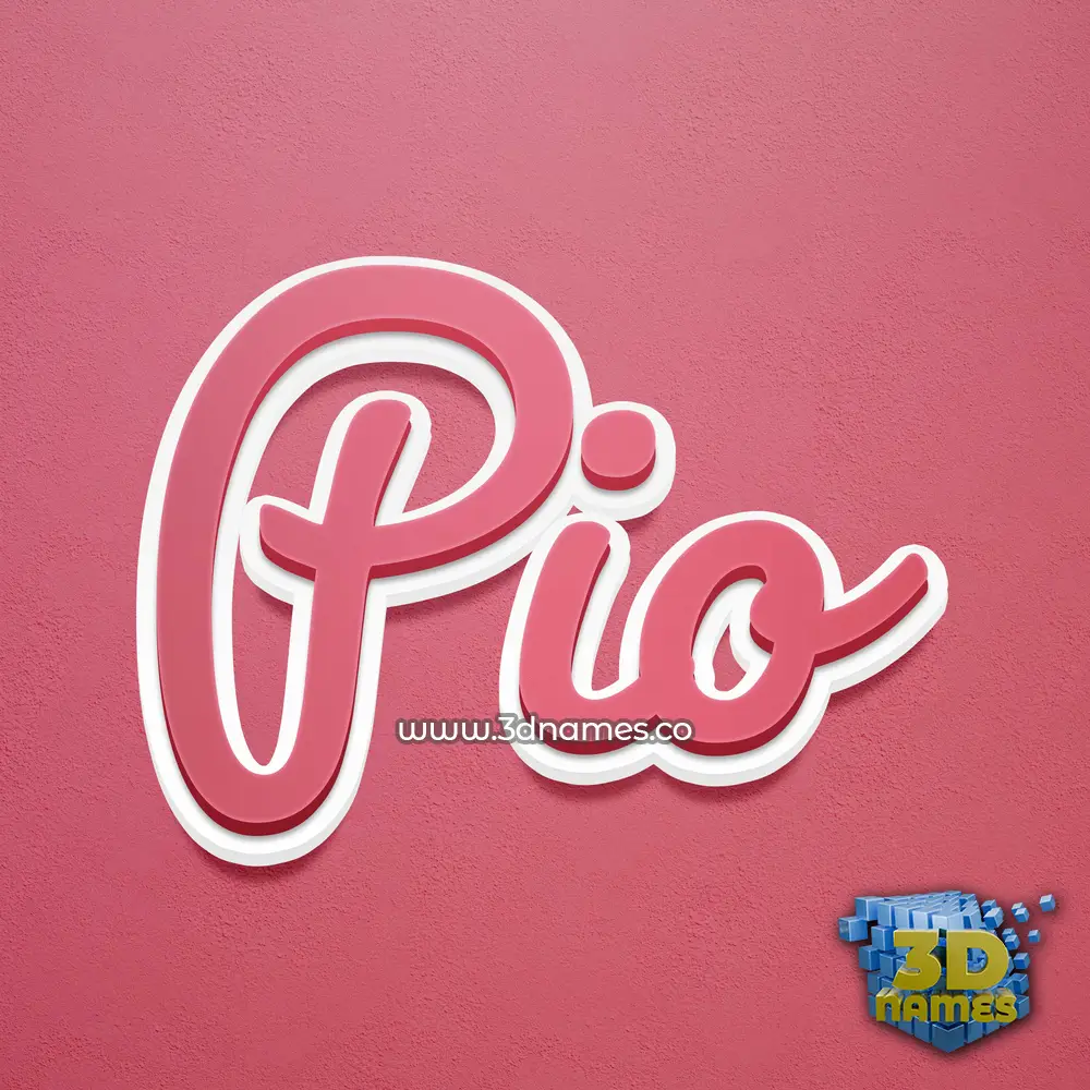 pio in Red Scribble style - 3D name wallpaper