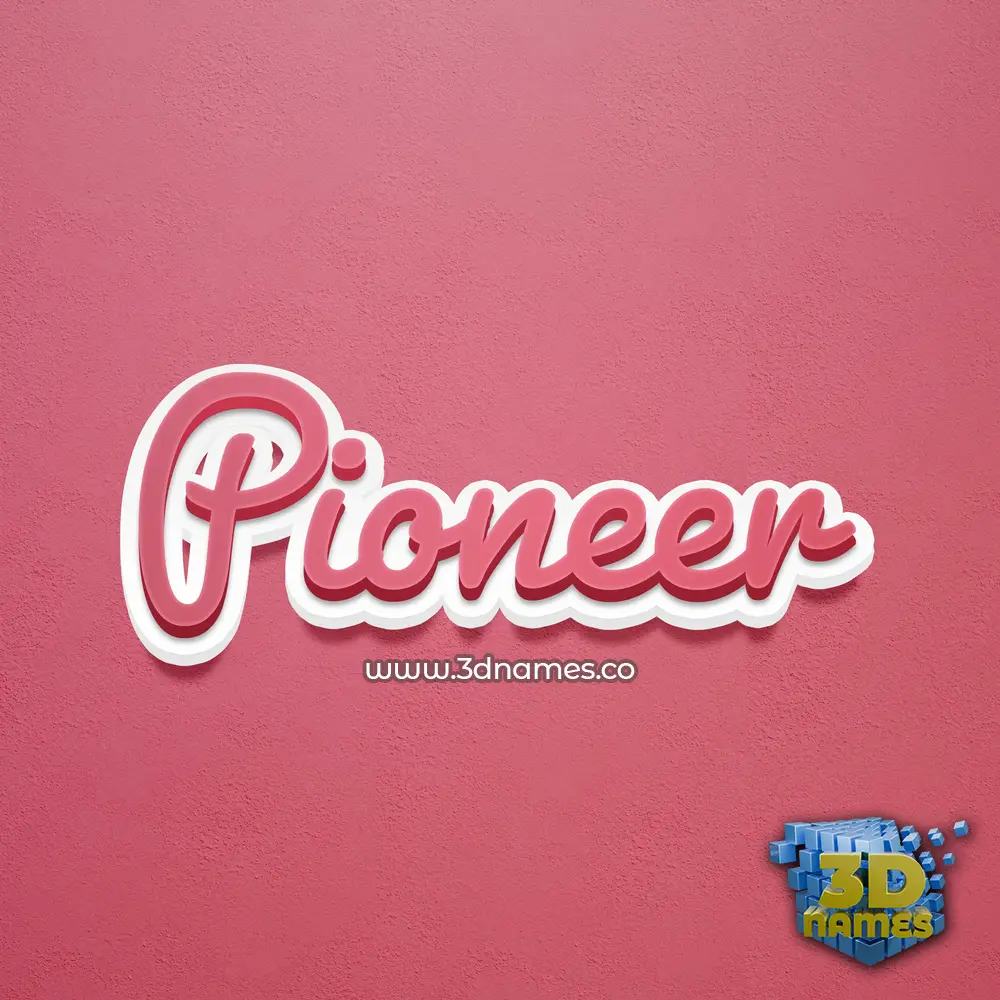 pioneer in Red Scribble style - 3D name wallpaper