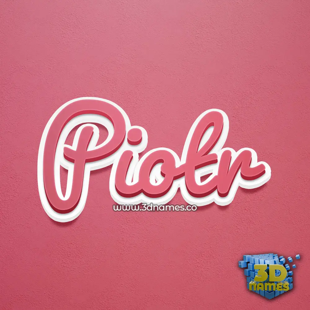 piotr in Red Scribble style - 3D name wallpaper