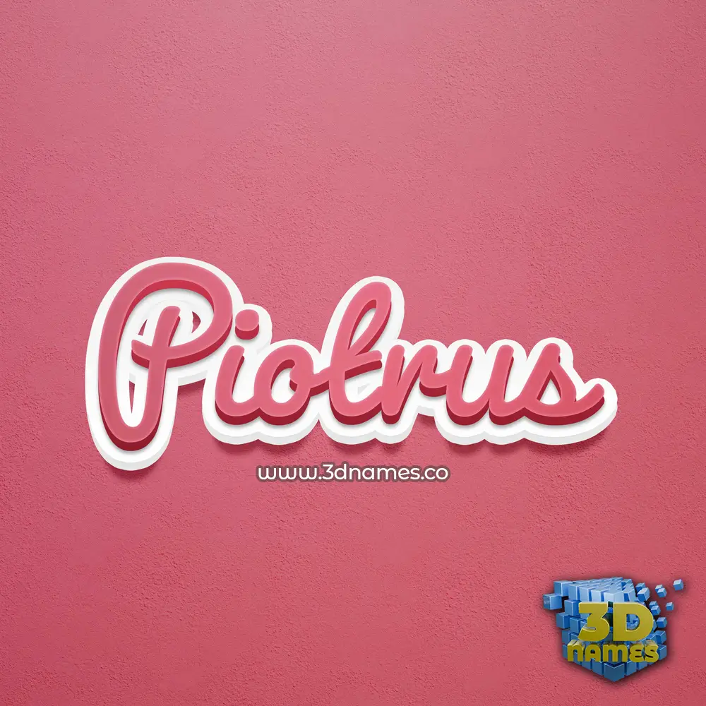 piotrus in Red Scribble style - 3D name wallpaper