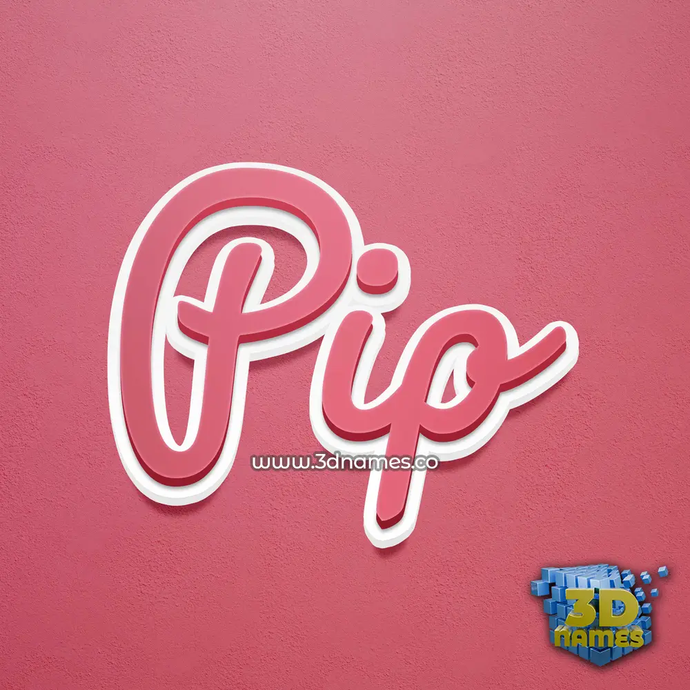 pip in Red Scribble style - 3D name wallpaper