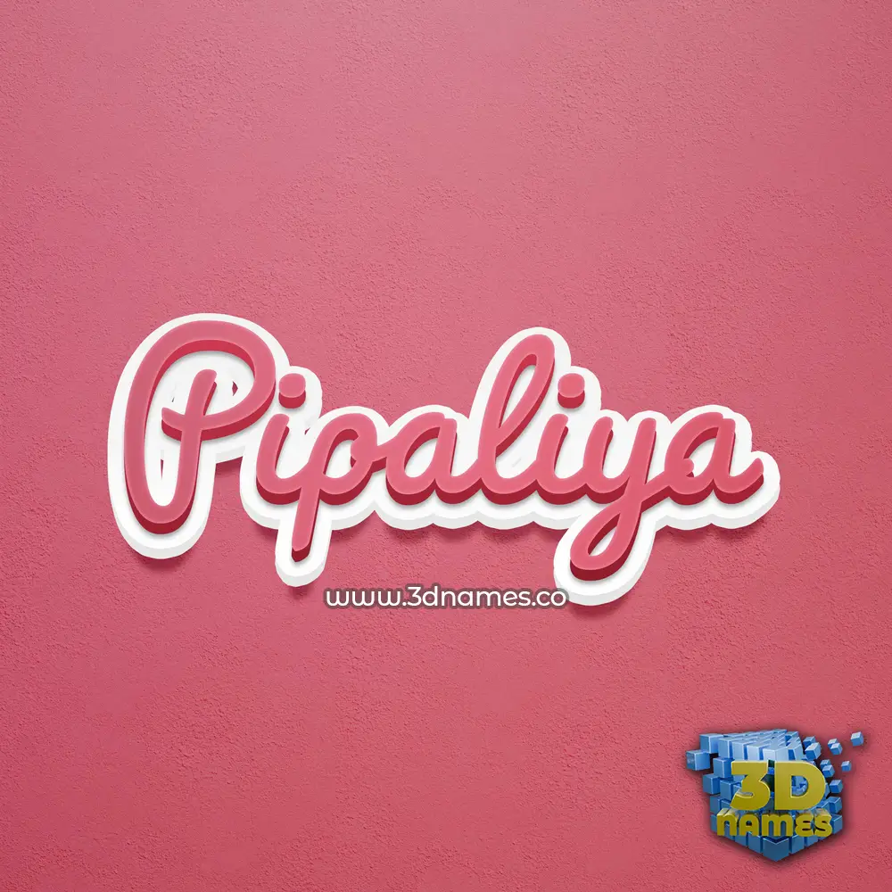 pipaliya in Red Scribble style - 3D name wallpaper