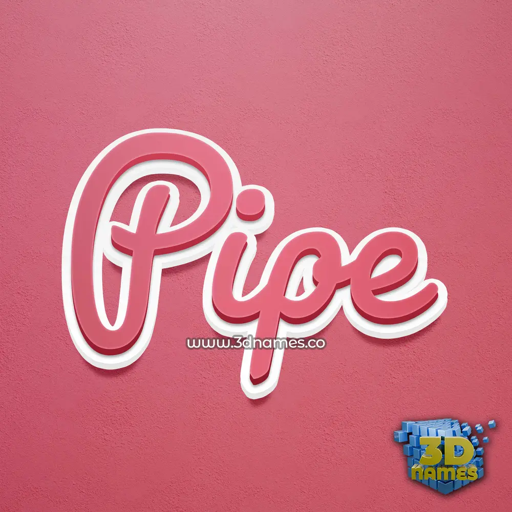 pipe in Red Scribble style - 3D name wallpaper