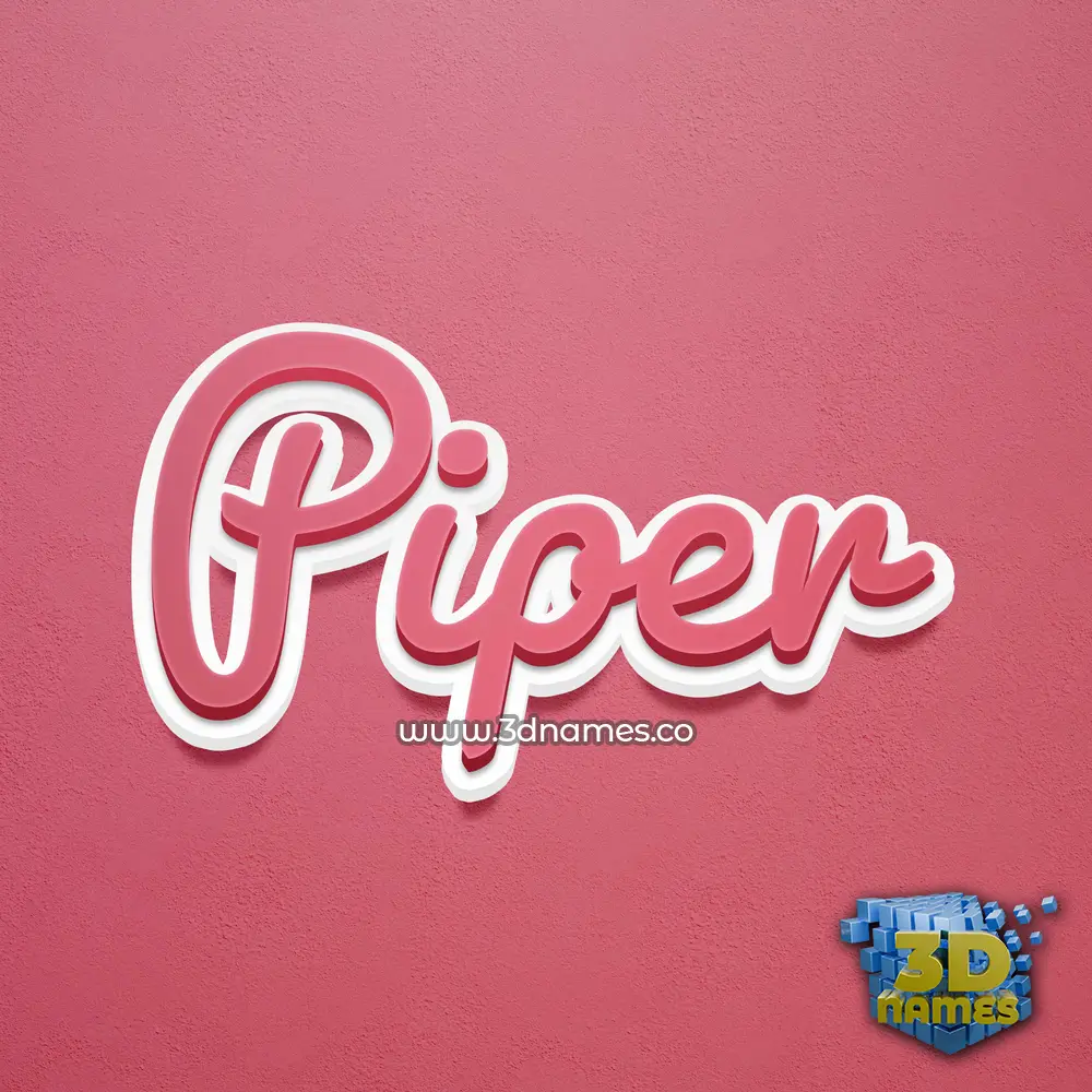 piper in Red Scribble style - 3D name wallpaper