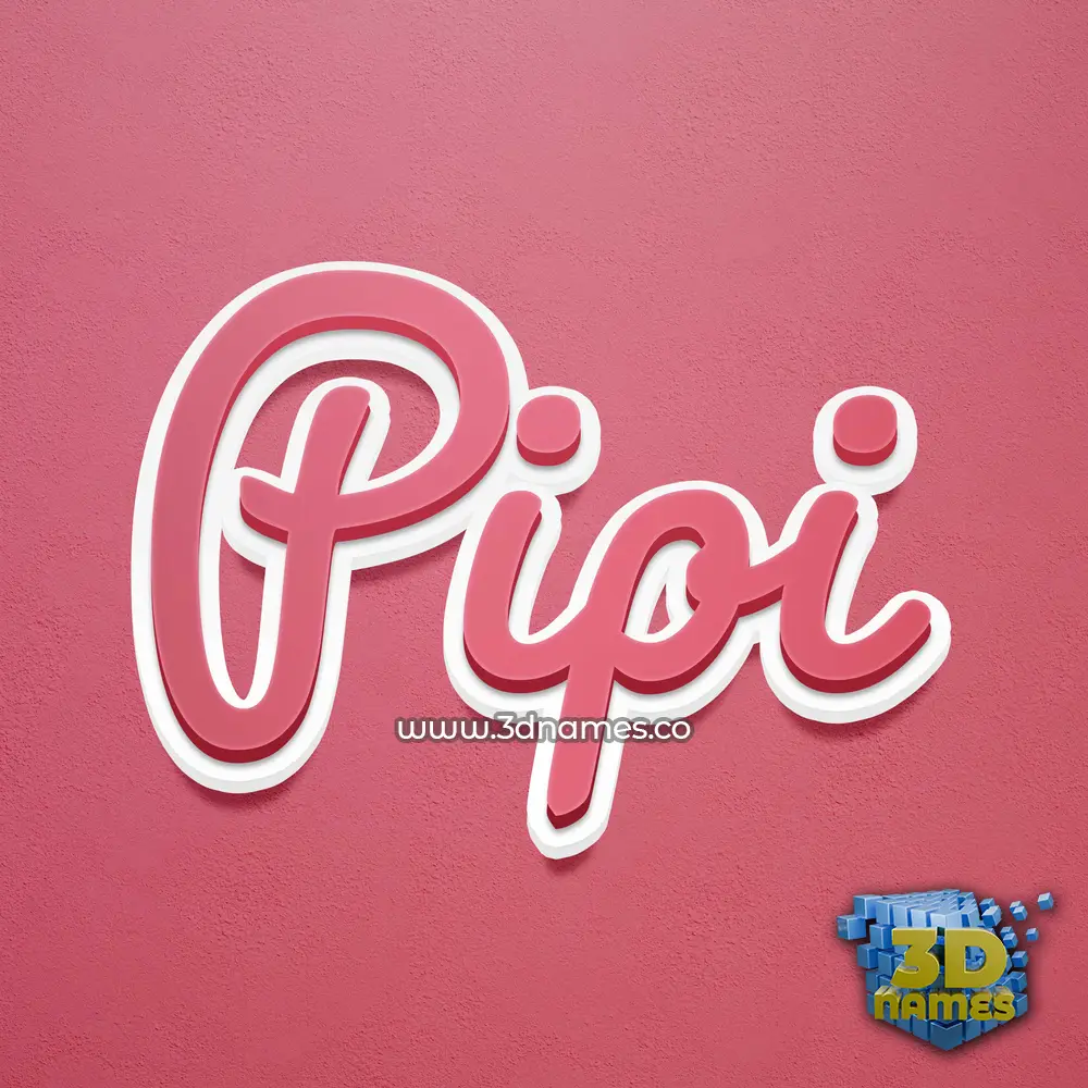 pipi in Red Scribble style - 3D name wallpaper