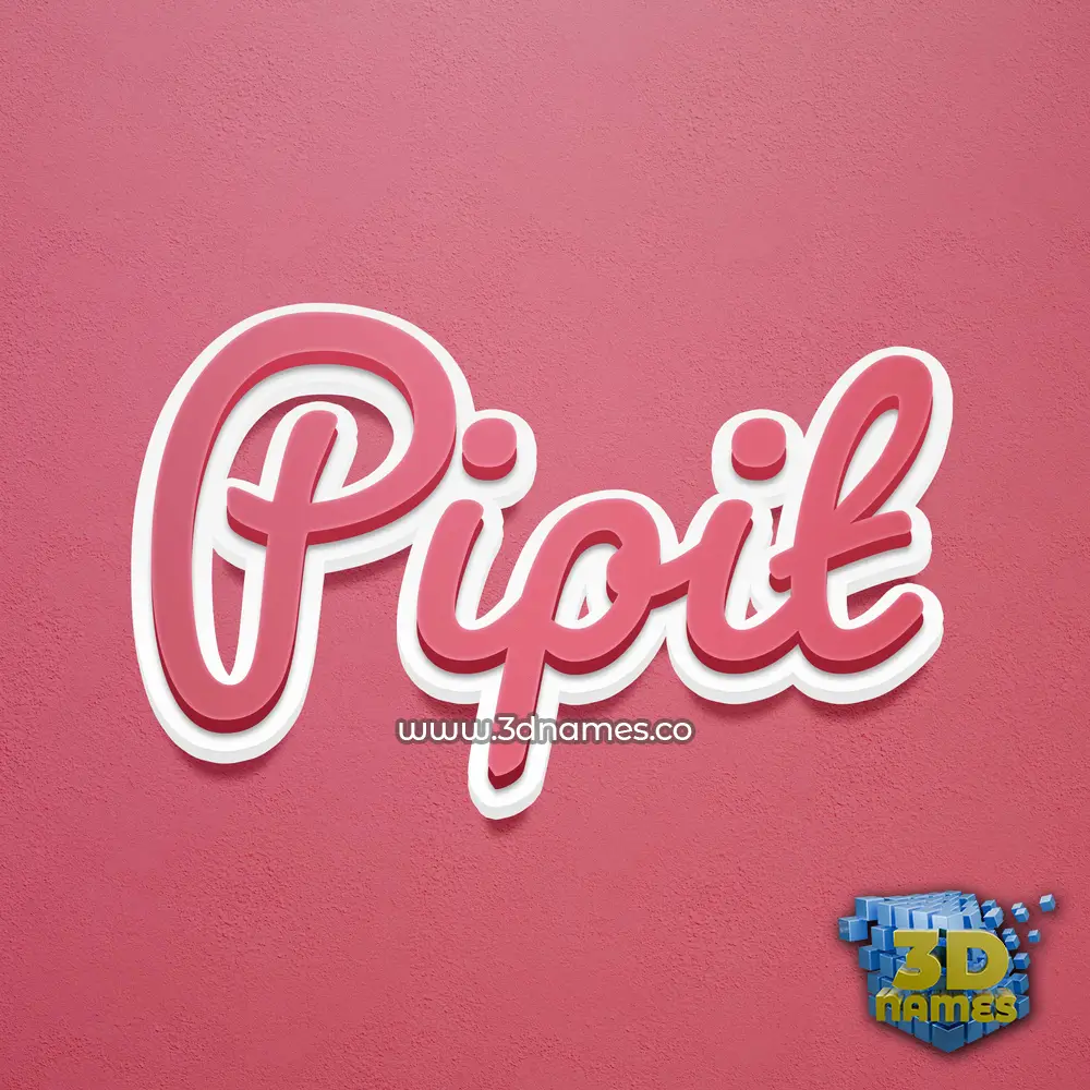 pipit in Red Scribble style - 3D name wallpaper