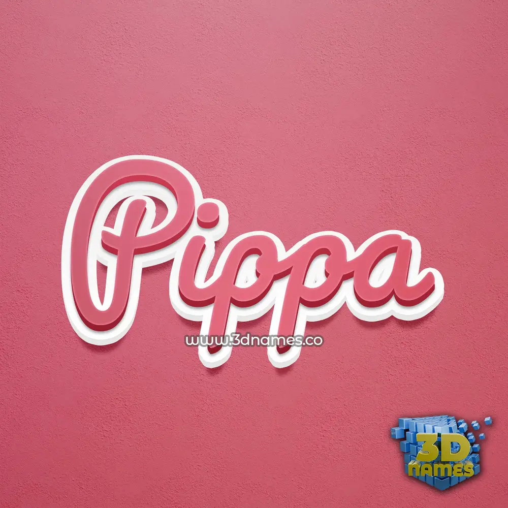 pippa in Red Scribble style - 3D name wallpaper