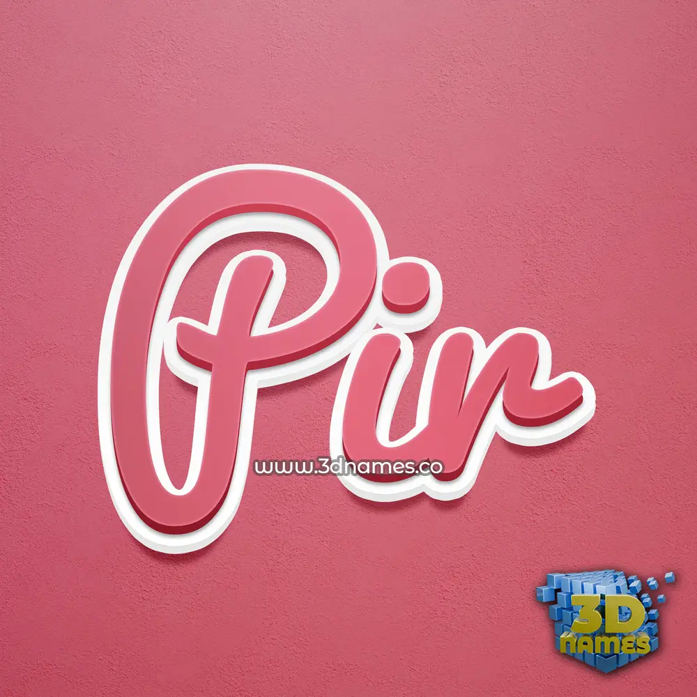 pir in Red Scribble style - 3D name wallpaper