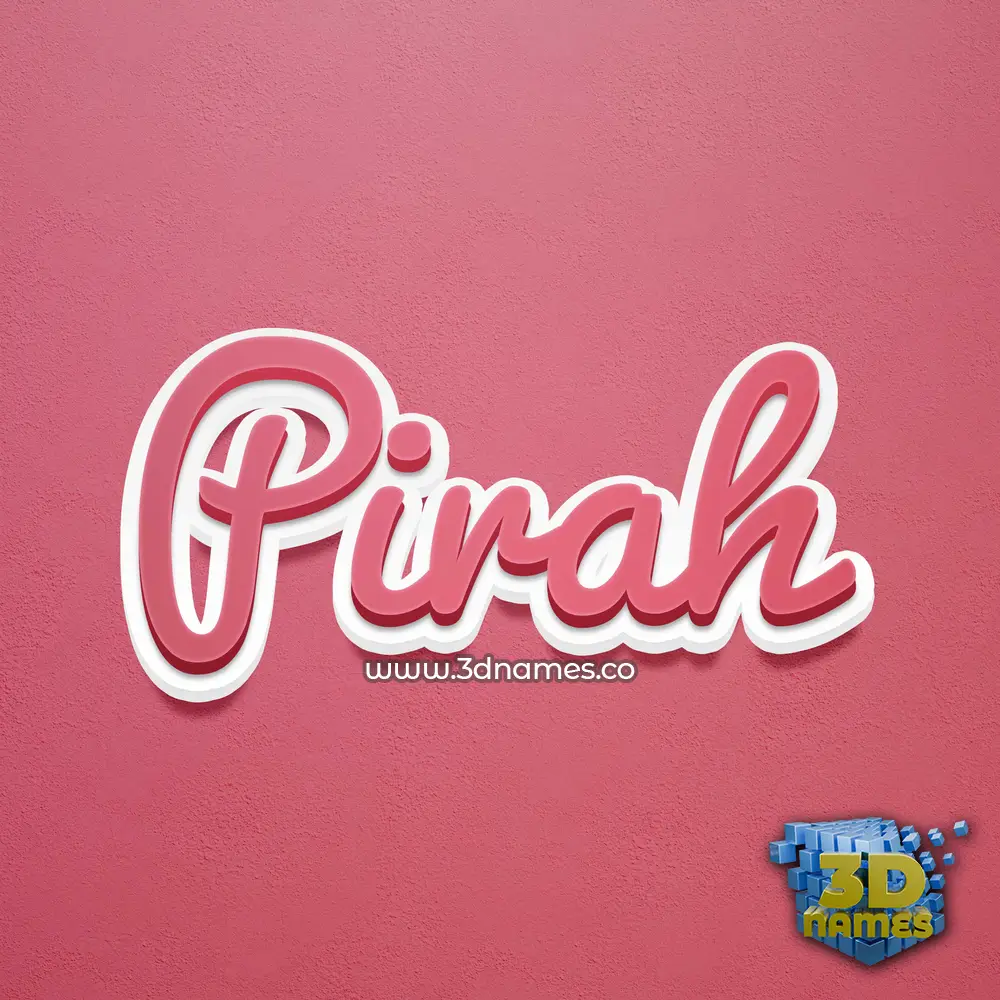 pirah in Red Scribble style - 3D name wallpaper
