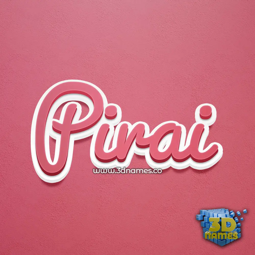 pirai in Red Scribble style - 3D name wallpaper